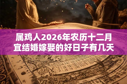 属鸡人2026年农历十二月宜结婚嫁娶的好日子有几天