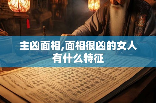 主凶面相,面相很凶的女人有什么特征