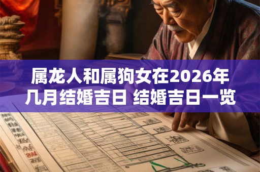 属龙人和属狗女在2026年几月结婚吉日 结婚吉日一览