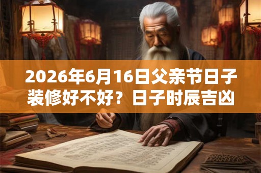 2026年6月16日父亲节日子装修好不好？日子时辰吉凶如何？