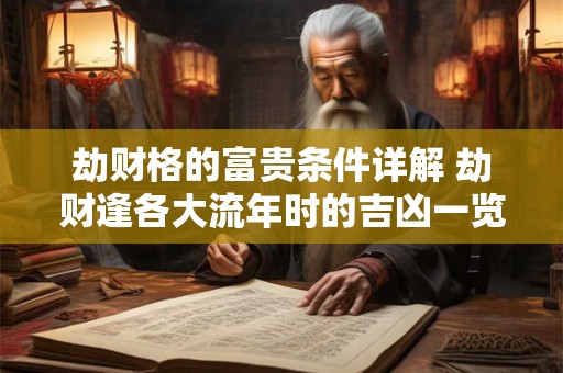 劫财格的富贵条件详解 劫财逢各大流年时的吉凶一览