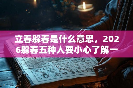 立春躲春是什么意思，2026躲春五种人要小心了解一下