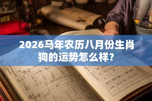 2026马年农历八月份生肖狗的运势怎么样？