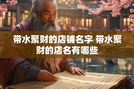 带水聚财的店铺名字 带水聚财的店名有哪些 带水聚财的店铺名字 带水聚财的店名有哪些