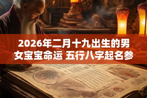 2026年二月十九出生的男女宝宝命运 五行八字起名参考