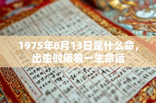 1975年8月13日是什么命，出生时辰看一生命运
