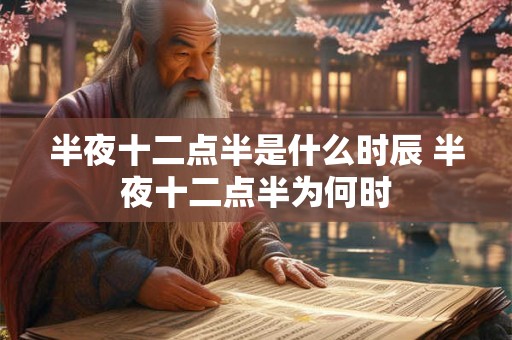 半夜十二点半是什么时辰 半夜十二点半为何时