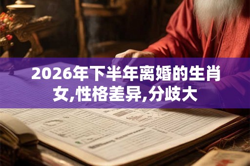 2026年下半年离婚的生肖女,性格差异,分歧大 2026年下半年离婚的生肖女,性格差异,分歧大