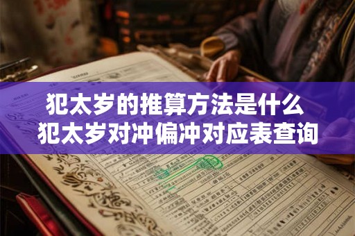 犯太岁的推算方法是什么 犯太岁对冲偏冲对应表查询！