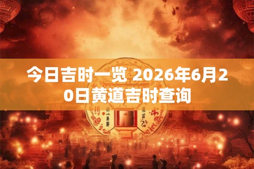 今日吉时一览 2026年6月20日黄道吉时查询