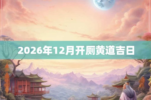 2026年12月开厕黄道吉日 2026年12月开厕黄道吉日