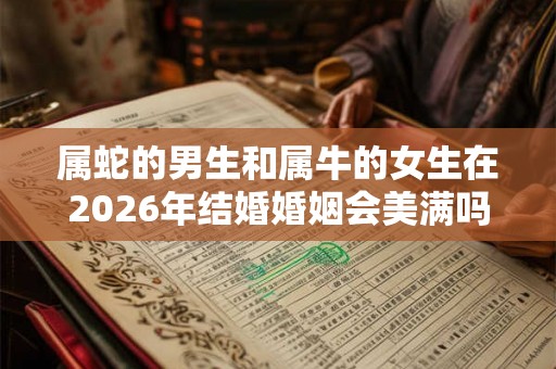属蛇的男生和属牛的女生在2026年结婚婚姻会美满吗？