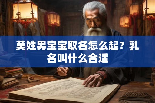 莫姓男宝宝取名怎么起？乳名叫什么合适