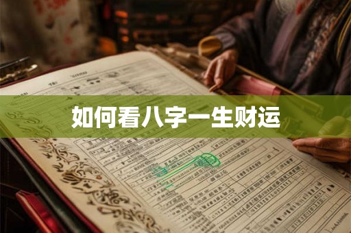 如何看八字一生财运