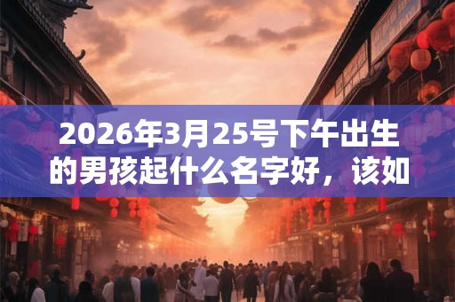 2026年3月25号下午出生的男孩起什么名字好，该如何取名？