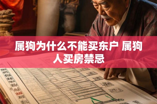 属狗为什么不能买东户 属狗人买房禁忌