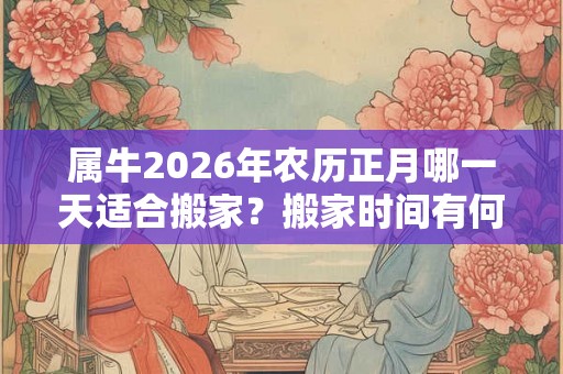 属牛2026年农历正月哪一天适合搬家？搬家时间有何讲究？