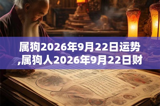 属狗2026年9月22日运势,属狗人2026年9月22日财运,生肖狗2026年9月22日运势 属狗2026年9月22日运势,属狗人2026年9月22日财运,生肖狗2026年9月22日运势