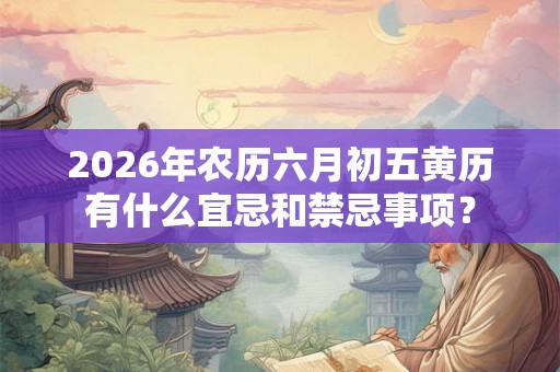 2026年农历六月初五黄历有什么宜忌和禁忌事项？