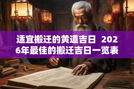 适宜搬迁的黄道吉日  2026年最佳的搬迁吉日一览表