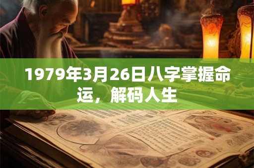 1979年3月26日八字掌握命运，解码人生