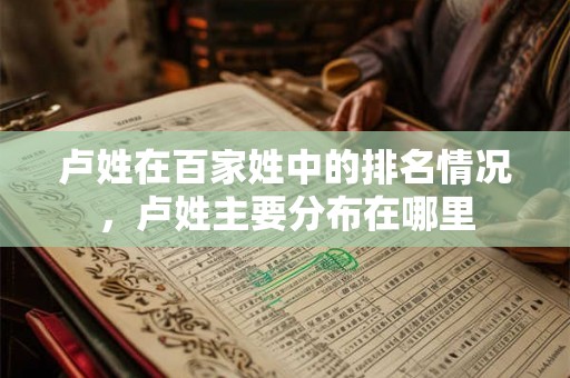 卢姓在百家姓中的排名情况，卢姓主要分布在哪里