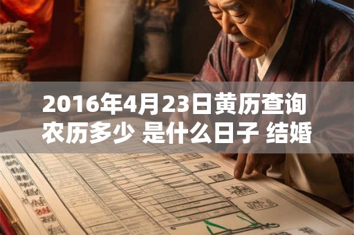 2016年4月23日黄历查询 农历多少 是什么日子 结婚吉时