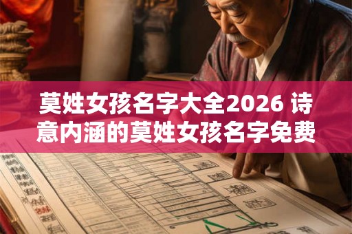 莫姓女孩名字大全2026 诗意内涵的莫姓女孩名字免费