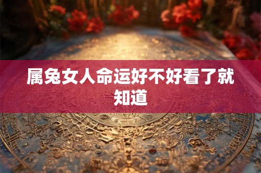 属兔女人命运好不好看了就知道 属兔女人命运好不好看了就知道