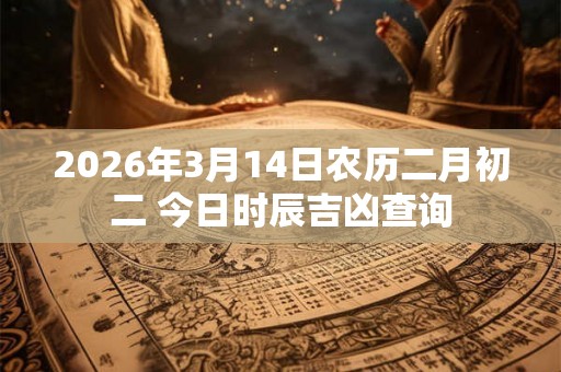 2026年3月14日农历二月初二 今日时辰吉凶查询 2026年3月14日农历二月初二 今日时辰吉凶查询