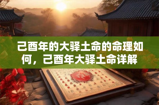 己酉年的大驿土命的命理如何，己酉年大驿土命详解