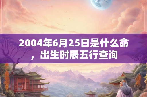 2004年6月25日是什么命，出生时辰五行查询