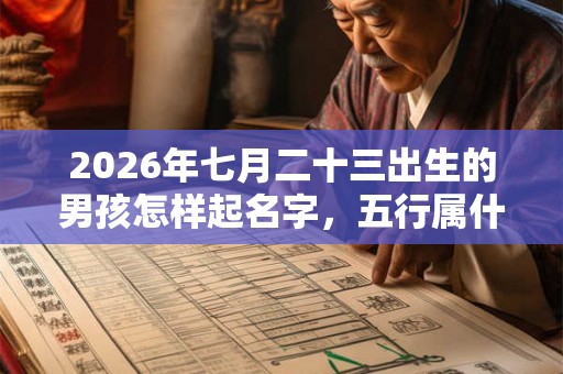 2026年七月二十三出生的男孩怎样起名字，五行属什么