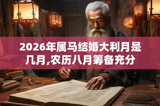 2026年属马结婚大利月是几月,农历八月筹备充分