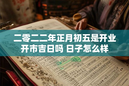 二零二二年正月初五是开业开市吉日吗 日子怎么样