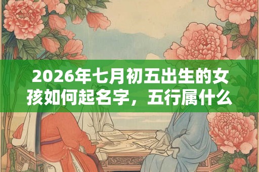 2026年七月初五出生的女孩如何起名字，五行属什么