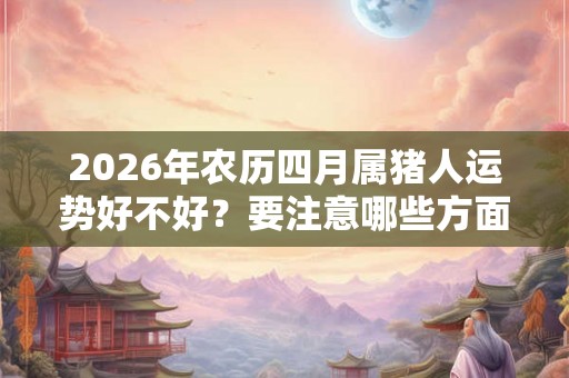 2026年农历四月属猪人运势好不好？要注意哪些方面？