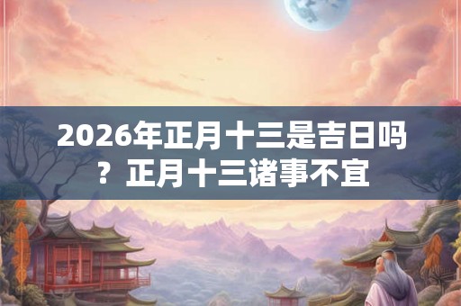 2026年正月十三是吉日吗？正月十三诸事不宜