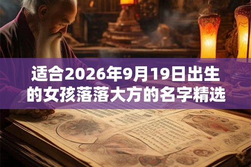 适合2026年9月19日出生的女孩落落大方的名字精选