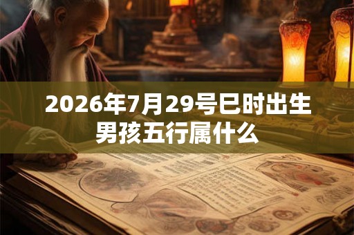 2026年7月29号巳时出生男孩五行属什么