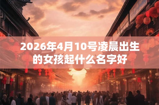 2026年4月10号凌晨出生的女孩起什么名字好
