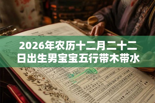 2026年农历十二月二十二日出生男宝宝五行带木带水的男孩名字