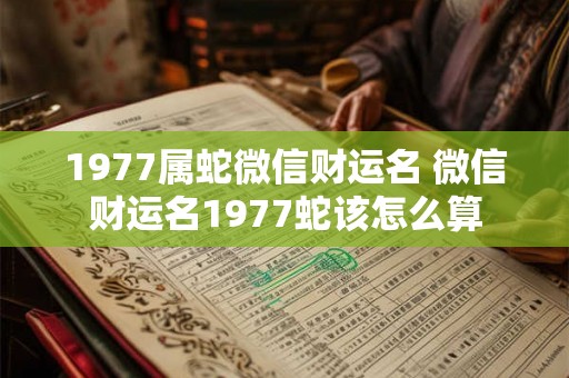 1977属蛇微信财运名 微信财运名1977蛇该怎么算