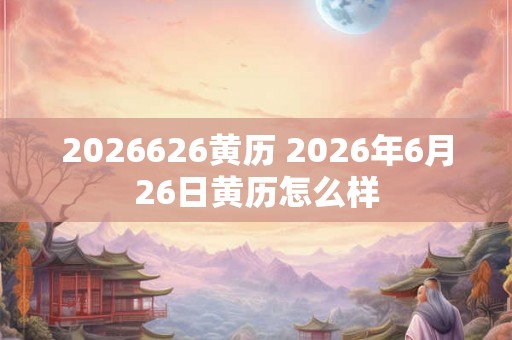 2026626黄历 2026年6月26日黄历怎么样
