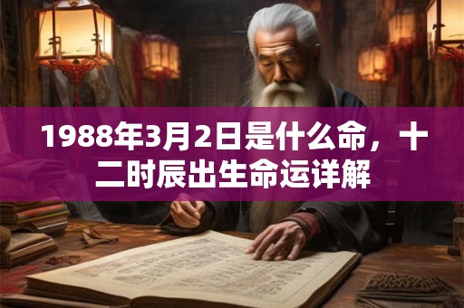 1988年3月2日是什么命，十二时辰出生命运详解