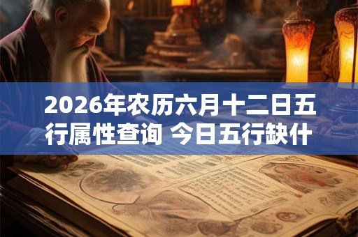 2026年农历六月十二日五行属性查询 今日五行缺什么