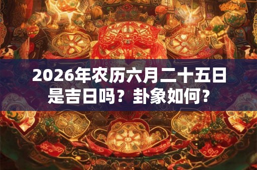 2026年农历六月二十五日是吉日吗?卦象如何? 2026年农历六月二十五日是吉日吗?卦象如何?