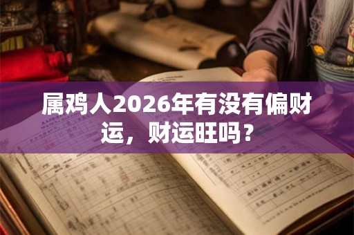 属鸡人2026年有没有偏财运，财运旺吗？