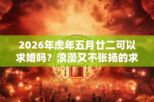 2026年虎年五月廿二可以求婚吗？浪漫又不张扬的求婚方式