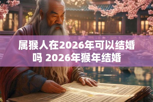 属猴人在2026年可以结婚吗 2026年猴年结婚